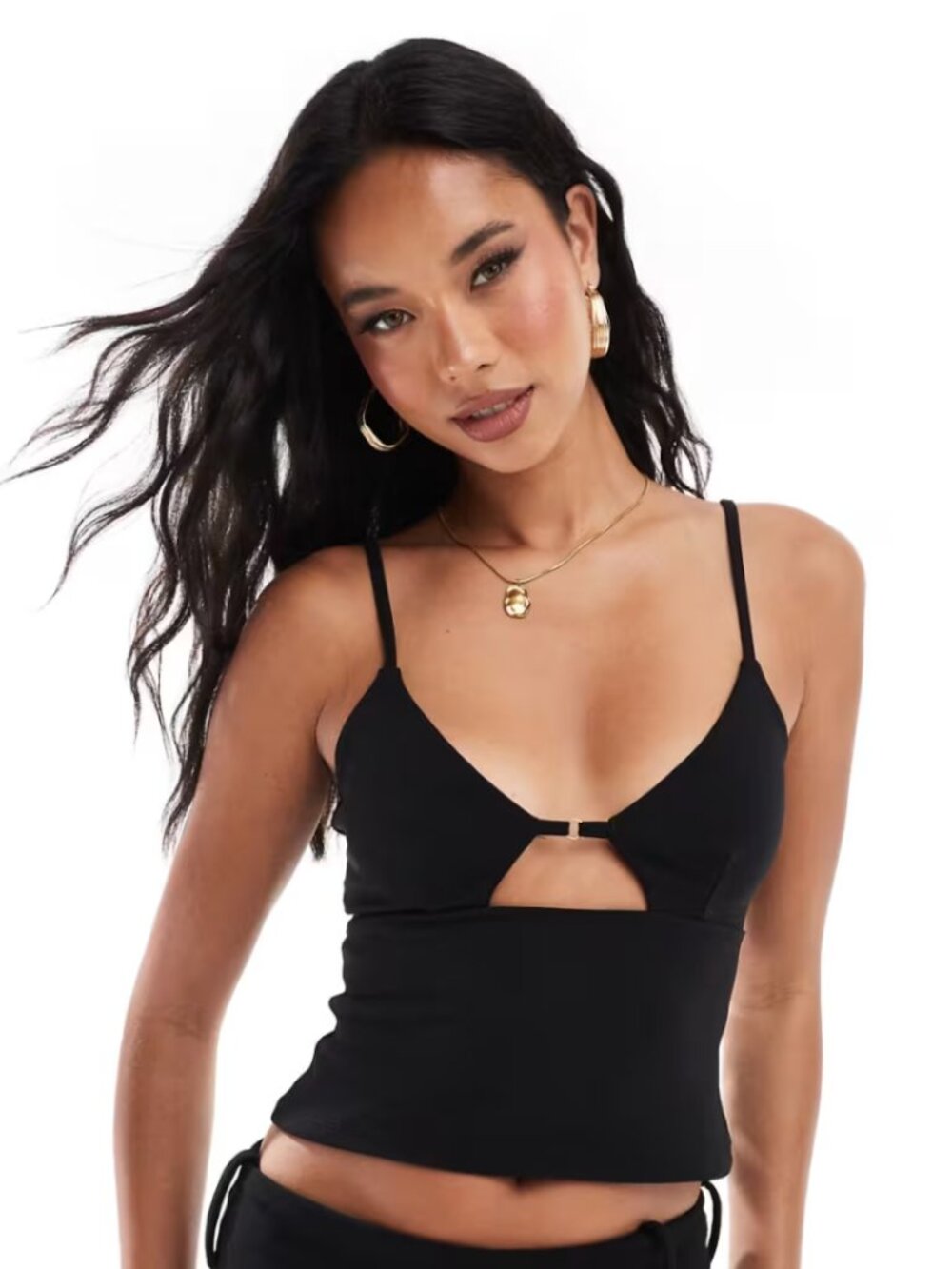 ASOS DESIGN bust cup cami top in black